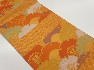 横段に花模様織出し名古屋帯